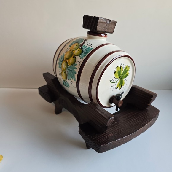 Ceramic Cask Liquor Keg Barrel Vintage Handpainted German - Picture 3 of 9